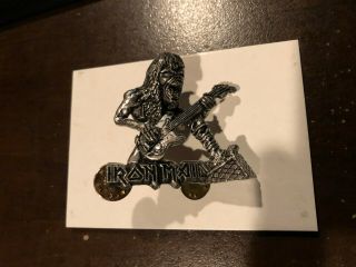 1991 IRON MAIDEN Official Vintage Pewter Pin Pinback Badge The Alchemy Carta UK 2