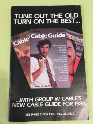 Vintage Group W Cable Tv Guide January 1984 - Robert Hays