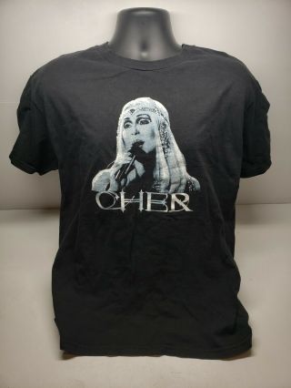 Rare Vintage Singer Cher 2003 Farewell Concert Tour Black T - Shirt Size L Large