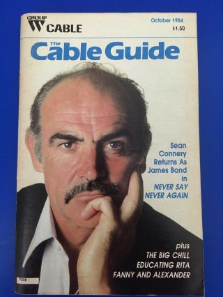 Vintage Group W Cable Tv Guide October 1984 - Sean Connery