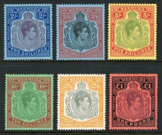 Bermuda 1938 - 53 2/ - To £1 (6v) Fine Mh Sg Cat £256 As Cheapest Versions (i)