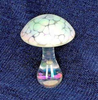 Heron Glass White Mushroom With Gift Box - Hand Made In Cumbria,  Uk