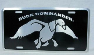 Duck Commander Silver Logo Aluminum License Plate Car Truck Tag Duck Dynasty