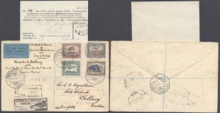 South West Africa 1932 - Air Mail Cover Flight To India - Flimsy D107