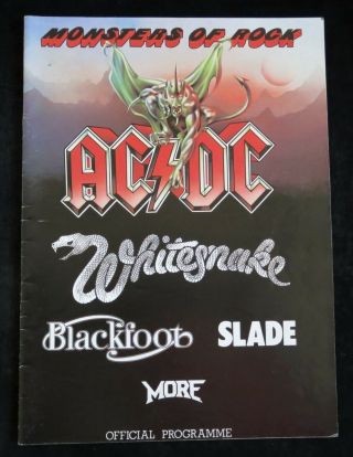 Ac/dc,  Monsters Of Rock Official Programme 1981,  Whitesnake,  Slade,  Blackfoot