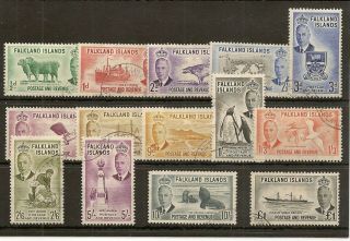 Falkland Islands 1952 To £1 Sg172/85 Vfu