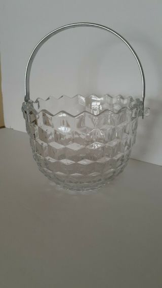 Fostoria American Glassware Ice Bucket With Handle