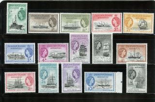 Falkland Islands Dependencies Stamps Qeii Scott 1l19 - 1l33 Mnh Cv $240 Lot 53