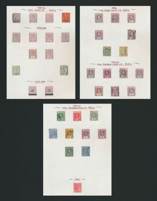 Gold Coast Stamps 1889 - 1913 Qv To 20/ - Inc Sg 23 Mog & 25 & 34 Kevii 2/ -
