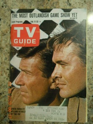 Tv Guide Feb.  17 - 23 - 1968 - Western Illinois Edition - Efrem Zimbalist - Reynolds