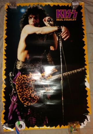 Kiss Paul Stanley Asylum Tour Live 1985 Vintage Poster Rare Winterland