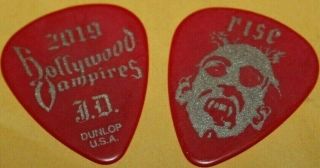Johnny Depp Hollywood Vampires Rise 2019 Authentic Red Guitar Pick Pic Joe Perry