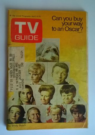 The Brady Bunch April 4,  1970 Tv Guide Robert Reed Florence Henderson Hammond In