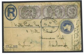 Gb Abroad Cover Boer War Transvaal Registered Qv 1d Lilacs Scarborough W351
