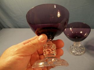 Set of 3 Fostoria American Lady Amethyst Purple Sherbets Champagne Goblets 2