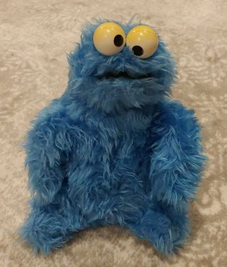 Vintage Knickerbocker Sesame Street Plush Cookie Monster Rattle 14 " Sanitized