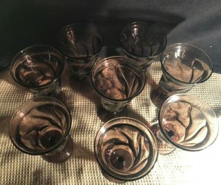 Fostoria Glass Amethyst Purple Jamestown Pattern Swirl Water Goblets Set Of 8