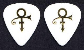 Prince Icon Symbol White/gold Guitar Pick - 1990s Tours