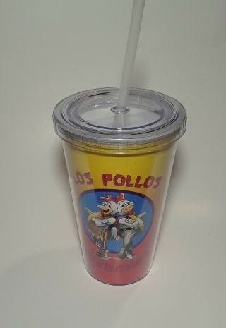 Breaking Bad Los Pollos Hermanos Plastic Reusable Cup With Straw Bpa