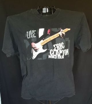 Vintage Eric Clapton 1998 World Concert Tour T - Shirt Black Size Large