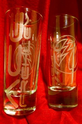 Ace Frehley Kiss 2 One Of A Kind Shot Glasses Engraved Space Men