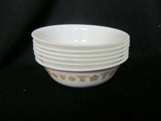 Corelle Butterfly Gold Set Of 6 Cereal Bowls 6 1/8 "