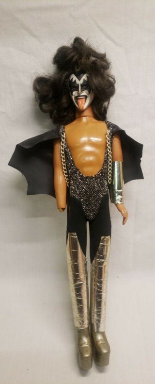 Kiss Gene Simmons Doll Mego Vintage Action Figure Aucoin Display