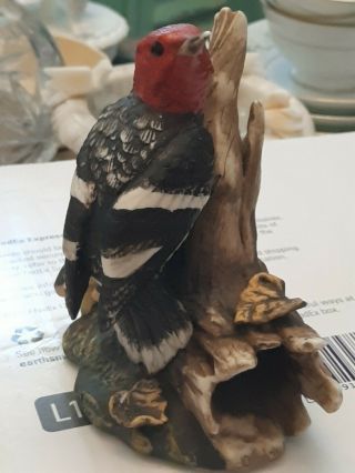 Vintage Collectible Porcelain Birds Figurines Lefton China Redheaded Woodpecker