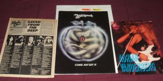 Whitesnake Deep Purple Vintage Tourbook,  David Coverdale Poster Rare Photo Button