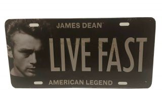 James Dean License Plate Live Fast American Legend Euc Collectible