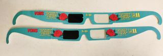 Rare Two 3d Glasses 1989 Rose Parade Fox Tv Kttv Los Angeles Channel 11