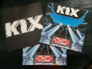 (3) Kix Blow My Fuse 2 - Sided 12x12 Promo Poster Flats 1988