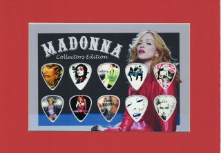 Madonna Matted Picture Guitar Pick Set Collectors Edition Vogue Like A Virgin