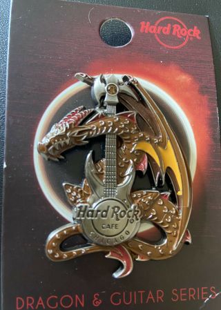 Hard Rock Cafe Chicago Dragon And Guitar Series Pin Le