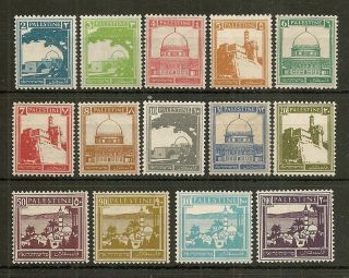 Palestine 1927 - 45 Pictorial Set Sg90/103 Mint/mnh