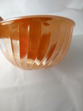 Vintage Anchor Hocking Fire King Oven Ware Peach Lustre Swirl Mixing Bowl Usa 9 "