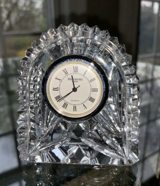 Waterford Ireland Crystal Small Dome Desk Clock,  3 1/2 " Needs Battery