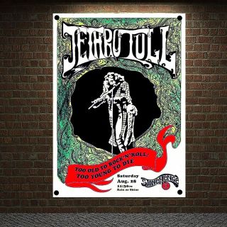 Jethro Tull To Old To Rock & Roll Rock Art 23x35 Inches Banner