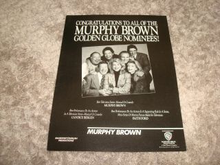 Murphy Brown 1992 Emmy Ad Candice Bergen,  Faith Ford,  Grant Shaud,  Charles