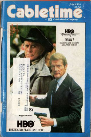 Cabletime Tv Guide,  July,  1984,  " Octopussy ",  Roger Moore As James Bond,  Rare,  Fs