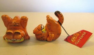 Vintage 1978 - 1981 Enesco Garfield Tumbling Figurines Htf