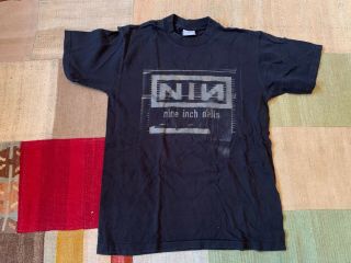 Orig.  Vintage Nine Inch Nails " Nin " T - Shirt M [40] Size Vg