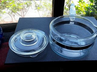 Vintage Pyrex Glass Flameware Range - Top Covered Saucepan 1 Quart 6212b