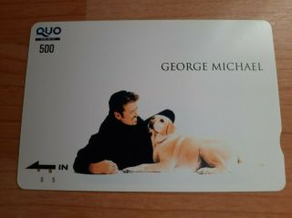Rare George Michael Telephone Card From Japan Posing With Dog Hippy