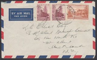 Norfolk Is 1955 Mixed Franking 10d Rate Airmail Cover To Zealand.  H906