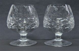 2 Rogaska Gallia Crystal Brandy Snifter Floral Etched 4 - 14 Inches Tall
