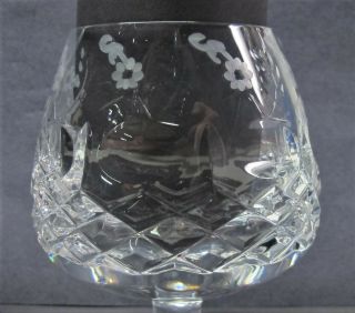 2 Rogaska Gallia Crystal Brandy Snifter Floral Etched 4 - 14 Inches Tall 3