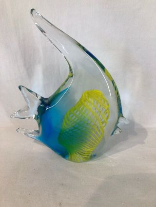 Large Murano Style Art Glass Angel Fish (ref Y978)