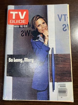 1977 Tv Guide Mary Tyler Moore On Front Last Show Good Shape.