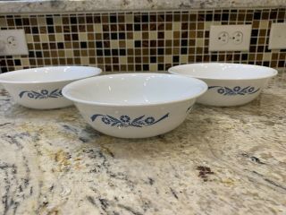 3 Vintage Blue Cornflower Corelle Cereal Bowl 6 1/4 Inches